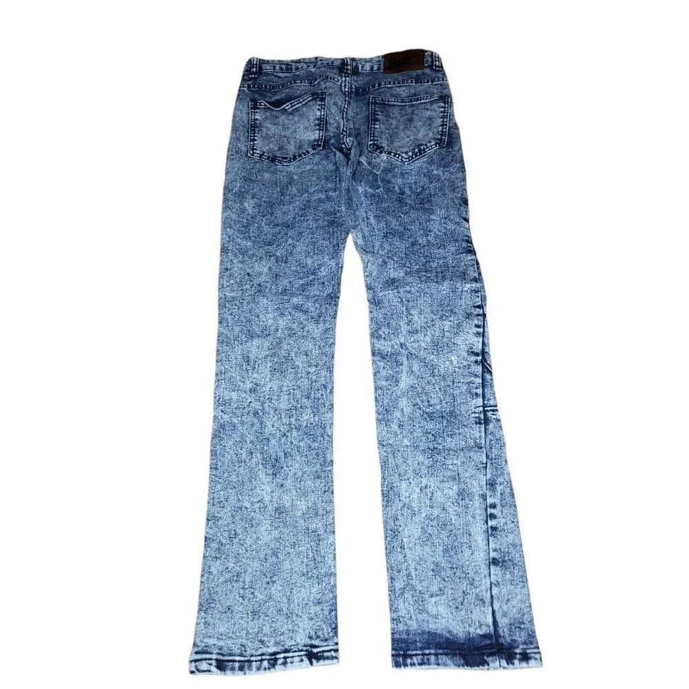 Brooklyn Best Jeans Youth Sz 18 XXL Acid Wash Stretch Blue Denim Straight Leg‎